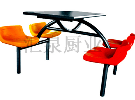 HQ-K1-1四人全钢弧形低背椅餐桌